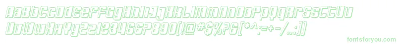 Шрифт SfDecotechnoShadedOblique – зелёные шрифты