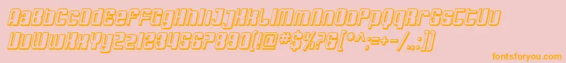 SfDecotechnoShadedOblique Font – Orange Fonts on Pink Background