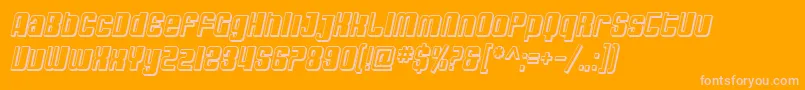 Police SfDecotechnoShadedOblique – polices roses sur fond orange