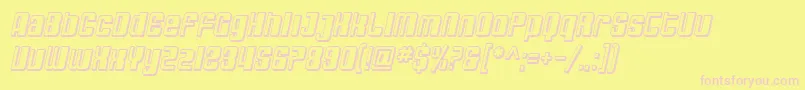 SfDecotechnoShadedOblique Font – Pink Fonts on Yellow Background
