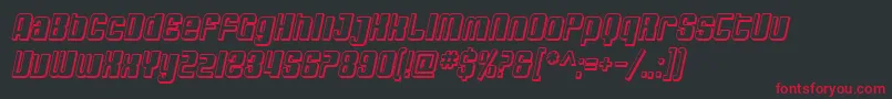 SfDecotechnoShadedOblique Font – Red Fonts on Black Background