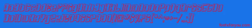 SfDecotechnoShadedOblique-Schriftart – Rote Schriften auf blauem Hintergrund