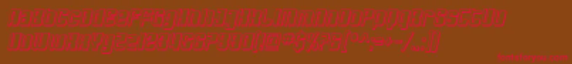 SfDecotechnoShadedOblique Font – Red Fonts on Brown Background