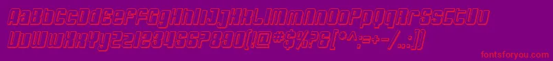 SfDecotechnoShadedOblique Font – Red Fonts on Purple Background
