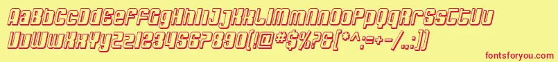 SfDecotechnoShadedOblique Font – Red Fonts on Yellow Background