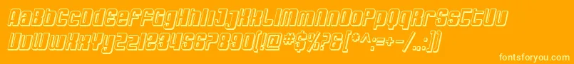 En savoir plus sur la police SfDecotechnoShadedOblique Police SfDecotechnoShadedOblique – polices jaunes sur fond orange