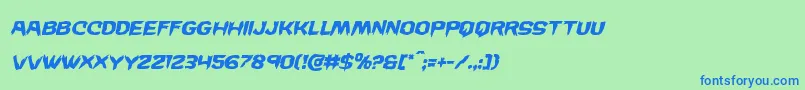 Wickermanital-Schriftart – Blaue Schriften auf grünem Hintergrund