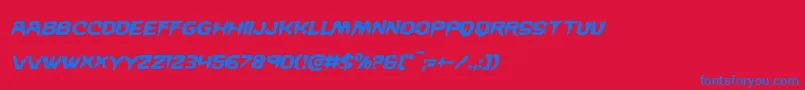 Wickermanital Font – Blue Fonts on Red Background
