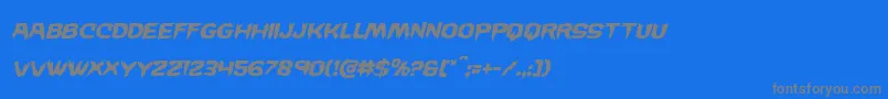 フォントWickermanital – 青い背景に灰色の文字
