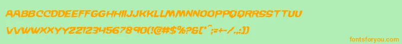 Wickermanital-Schriftart – Orangefarbene Schriften auf grünem Hintergrund