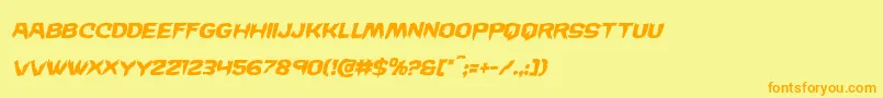 Wickermanital Font – Orange Fonts on Yellow Background