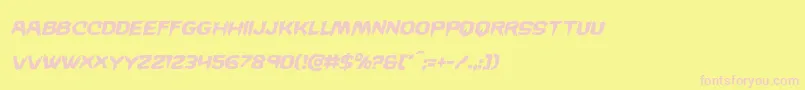 Wickermanital Font – Pink Fonts on Yellow Background
