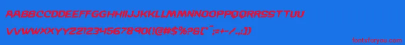 Wickermanital Font – Red Fonts on Blue Background