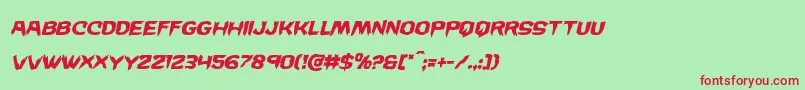 Wickermanital-Schriftart – Rote Schriften auf grünem Hintergrund