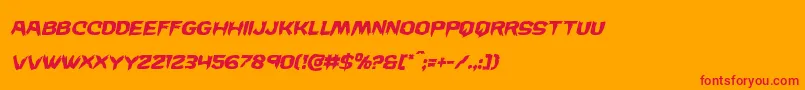 Wickermanital Font – Red Fonts on Orange Background