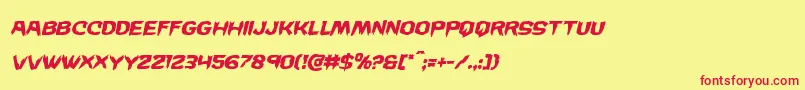 Wickermanital Font – Red Fonts on Yellow Background