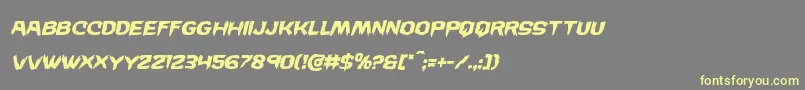 Wickermanital Font – Yellow Fonts on Gray Background