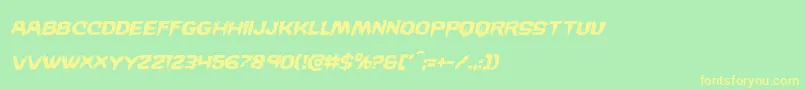 Wickermanital Font – Yellow Fonts on Green Background