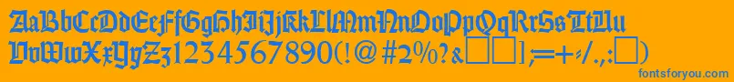 GothicRegularDb Font – Blue Fonts on Orange Background