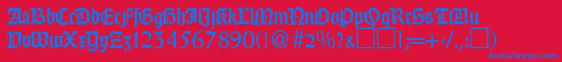 GothicRegularDb Font – Blue Fonts on Red Background