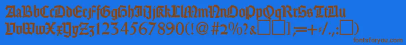 GothicRegularDb Font – Brown Fonts on Blue Background