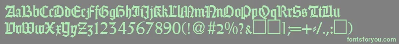 GothicRegularDb-Schriftart – Grüne Schriften auf grauem Hintergrund