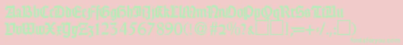 GothicRegularDb Font – Green Fonts on Pink Background