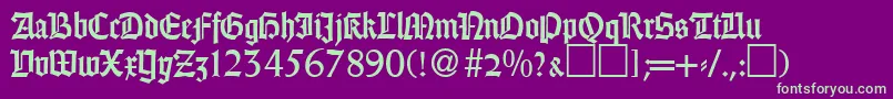 fuente GothicRegularDb – Fuentes Verdes Sobre Fondo Morado