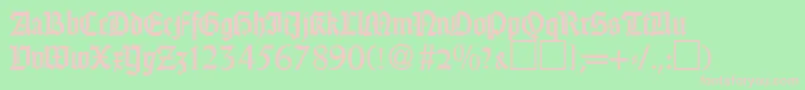 GothicRegularDb Font – Pink Fonts on Green Background