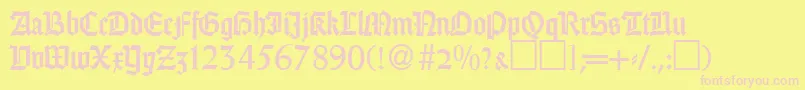 GothicRegularDb-Schriftart – Rosa Schriften auf gelbem Hintergrund