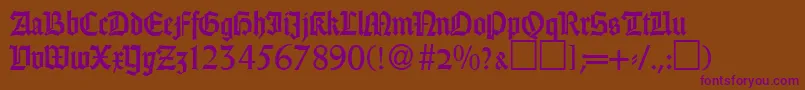 Шрифт GothicRegularDb – фиолетовые шрифты на коричневом фоне