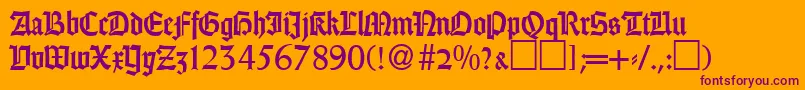GothicRegularDb Font – Purple Fonts on Orange Background