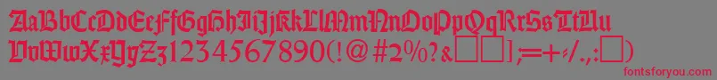 GothicRegularDb Font – Red Fonts on Gray Background