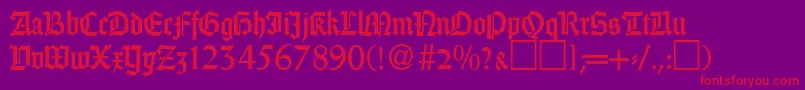 GothicRegularDb Font – Red Fonts on Purple Background
