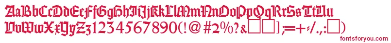 GothicRegularDb Font – Red Fonts on White Background