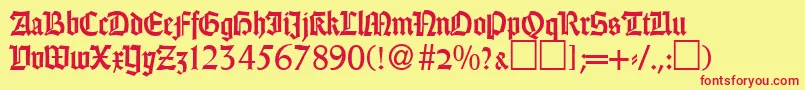 GothicRegularDb Font – Red Fonts on Yellow Background