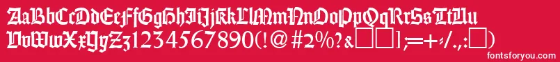 GothicRegularDb Font – White Fonts on Red Background