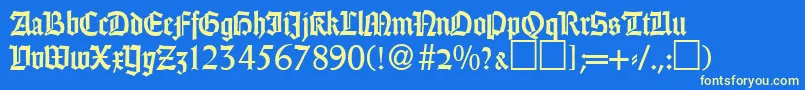 GothicRegularDb Font – Yellow Fonts on Blue Background