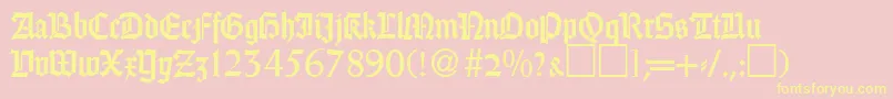 GothicRegularDb Font – Yellow Fonts on Pink Background