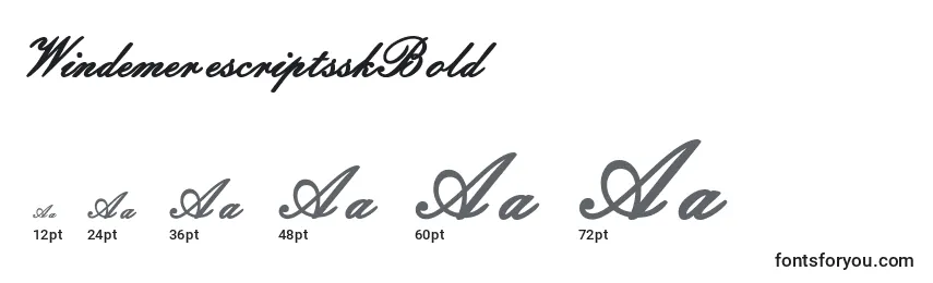 WindemerescriptsskBold Font Sizes