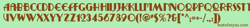 Ritzyremixnf Font – Brown Fonts on Green Background