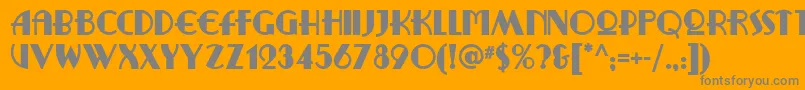 Ritzyremixnf-fontti – harmaat kirjasimet oranssilla taustalla