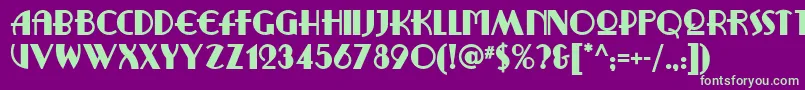 Czcionka Ritzyremixnf – zielone czcionki na fioletowym tle