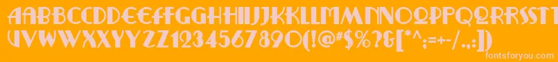 Czcionka Ritzyremixnf – różowe czcionki na pomarańczowym tle