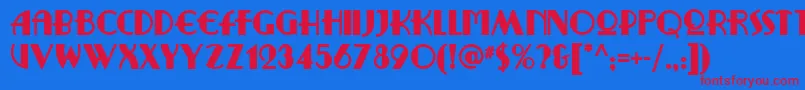 Ritzyremixnf Font – Red Fonts on Blue Background