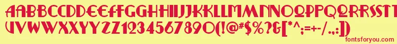Ritzyremixnf Font – Red Fonts on Yellow Background