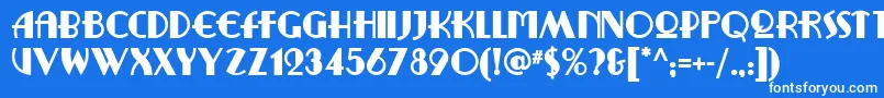 Ritzyremixnf-fontti – valkoiset fontit sinisellä taustalla