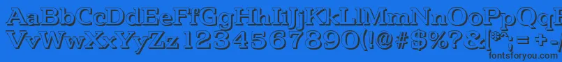 PenthouseshadowMediumRegular Font – Black Fonts on Blue Background