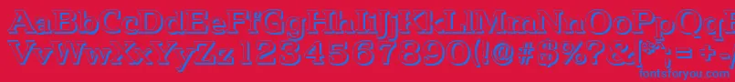 PenthouseshadowMediumRegular Font – Blue Fonts on Red Background