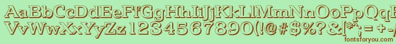 PenthouseshadowMediumRegular Font – Brown Fonts on Green Background